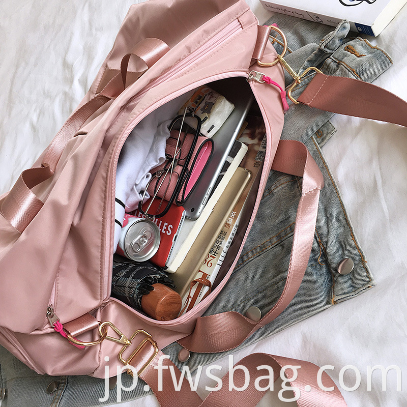 Pink Nylon Independent Shoes Room Custom Dance Club Palestra Necessary Sports Gym Bag With Wet Shoes Compartment2